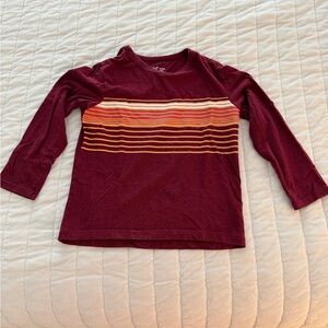 Cat & Jack Maroon and Orange Striped Shirt XS (4/5)